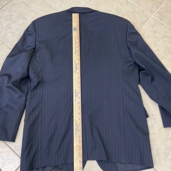 Brooks Brothers wool Blazer Mens 43R Black Chalk Stripe Pinstripe Sport Coat USA - Picture 10 of 14